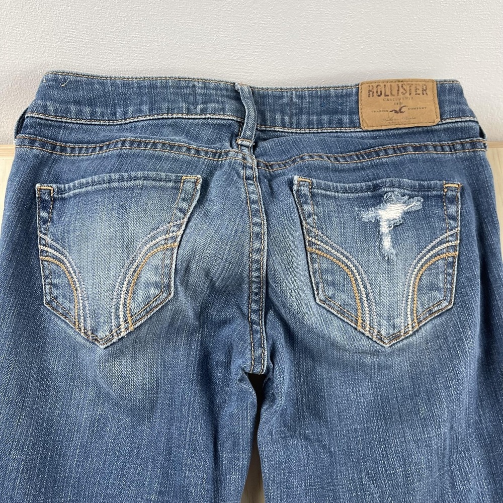 Hollister Jeans Womens 24 Blue‎ Medium Wash Skinny Slim Denim Distressed 24x31
